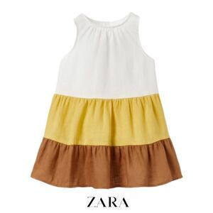 ZARA Kids | Oyster White | TIERED LINEN DRESS